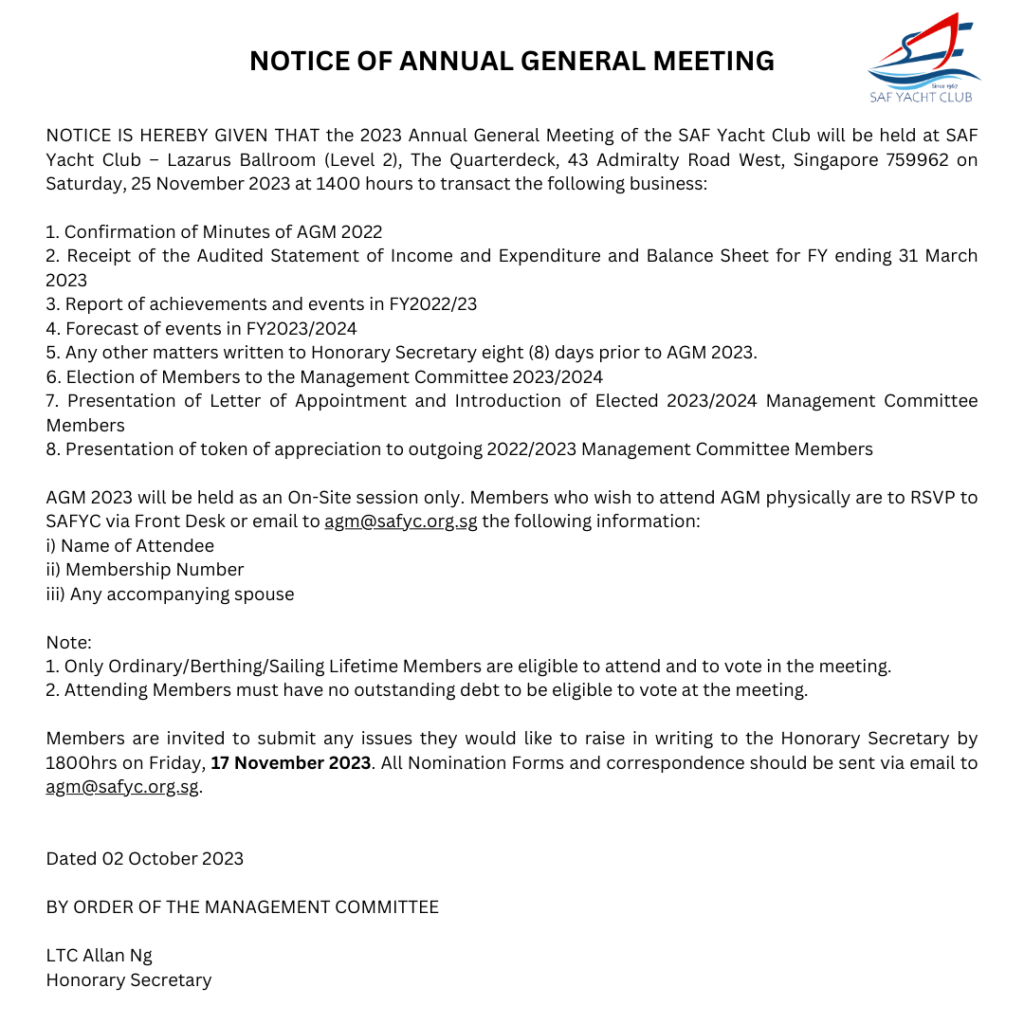 AGM Notice 2023